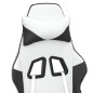 vidaXL Silla gaming masaje y reposapiés cuero sintético negro blanco vidaXL Silla gaming masaje y reposapiés cuero sintético negro blanco