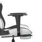 vidaXL Silla gaming masaje y reposapiés cuero sintético negro blanco vidaXL Silla gaming masaje y reposapiés cuero sintético negro blanco