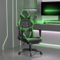 vidaXL Silla gaming de masaje y reposapiés cuero sintético negro verde vidaXL Silla gaming de masaje y reposapiés cuero sintético negro verde