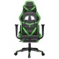 vidaXL Silla gaming de masaje y reposapiés cuero sintético negro verde vidaXL Silla gaming de masaje y reposapiés cuero sintético negro verde