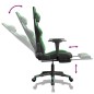 vidaXL Silla gaming de masaje y reposapiés cuero sintético negro verde vidaXL Silla gaming de masaje y reposapiés cuero sintético negro verde