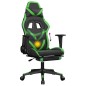 vidaXL Silla gaming de masaje y reposapiés cuero sintético negro verde vidaXL Silla gaming de masaje y reposapiés cuero sintético negro verde