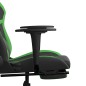 vidaXL Silla gaming de masaje y reposapiés cuero sintético negro verde vidaXL Silla gaming de masaje y reposapiés cuero sintético negro verde