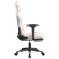 vidaXL Silla gaming masaje y reposapiés cuero sintético blanco y rosa vidaXL Silla gaming masaje y reposapiés cuero sintético blanco y rosa