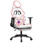 vidaXL Silla gaming masaje y reposapiés cuero sintético blanco y rosa vidaXL Silla gaming masaje y reposapiés cuero sintético blanco y rosa
