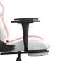 vidaXL Silla gaming masaje y reposapiés cuero sintético blanco y rosa vidaXL Silla gaming masaje y reposapiés cuero sintético blanco y rosa