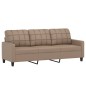 vidaXL Sofá de 3 plazas de cuero sintético color capuchino 180 cm vidaXL Sofá de 3 plazas de cuero sintético color capuchino 180 cm