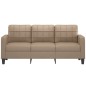vidaXL Sofá de 3 plazas de cuero sintético color capuchino 180 cm vidaXL Sofá de 3 plazas de cuero sintético color capuchino 180 cm