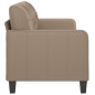 vidaXL Sofá de 3 plazas de cuero sintético color capuchino 180 cm vidaXL Sofá de 3 plazas de cuero sintético color capuchino 180 cm