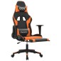vidaXL Silla gaming masaje y reposapiés cuero sintético negro naranja vidaXL Silla gaming masaje y reposapiés cuero sintético negro naranja