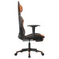 vidaXL Silla gaming masaje y reposapiés cuero sintético negro naranja vidaXL Silla gaming masaje y reposapiés cuero sintético negro naranja