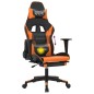 vidaXL Silla gaming masaje y reposapiés cuero sintético negro naranja vidaXL Silla gaming masaje y reposapiés cuero sintético negro naranja