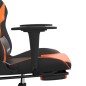 vidaXL Silla gaming masaje y reposapiés cuero sintético negro naranja vidaXL Silla gaming masaje y reposapiés cuero sintético negro naranja