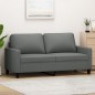 vidaXL Sofá de 2 plazas de tela gris oscuro 140 cm vidaXL Sofá de 2 plazas de tela gris oscuro 140 cm