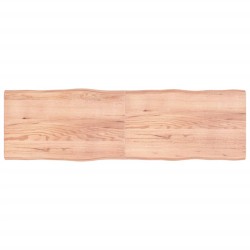 vidaXL Tablero mesa madera tratada borde natural marrón 200x60x(2-6)cm