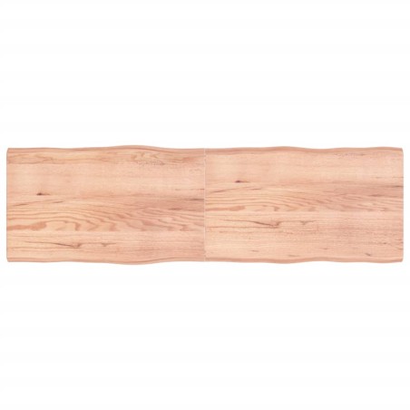 vidaXL Tablero mesa madera tratada borde natural marrón 200x60x(2-6)cm
