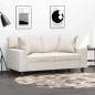 vidaXL Cojines decorativos 2 uds cuero sintético crema 40x40 cm