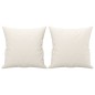 vidaXL Cojines decorativos 2 uds cuero sintético crema 40x40 cm