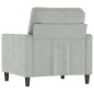 vidaXL Sillón de terciopelo gris claro 60 cm vidaXL Sillón de terciopelo gris claro 60 cm
