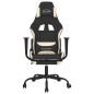 vidaXL Silla gaming de masaje con reposapiés tela negro y crema vidaXL Silla gaming de masaje con reposapiés tela negro y crema