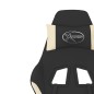 vidaXL Silla gaming de masaje con reposapiés tela negro y crema vidaXL Silla gaming de masaje con reposapiés tela negro y crema