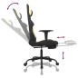 vidaXL Silla gaming de masaje con reposapiés tela negro y crema vidaXL Silla gaming de masaje con reposapiés tela negro y crema