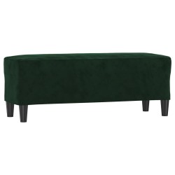 vidaXL Banco de terciopelo verde oscuro 100x35x41 cm