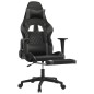 vidaXL Silla gaming de masaje y reposapiés cuero sintético negro gris vidaXL Silla gaming de masaje y reposapiés cuero sintético negro gris