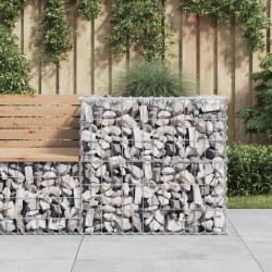 vidaXL Cesta de gaviones hierro galvanizado color plateado 70x70x65 cm