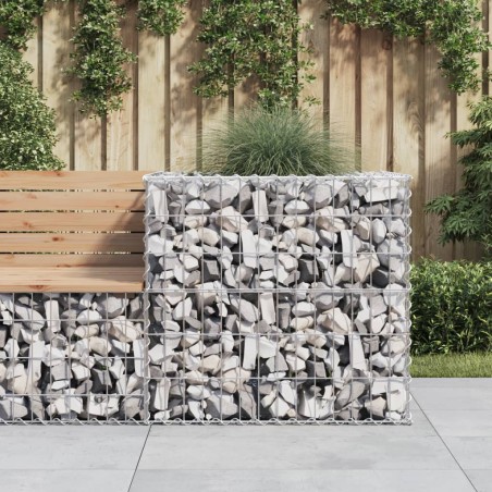 vidaXL Cesta de gaviones hierro galvanizado color plateado 70x70x65 cm