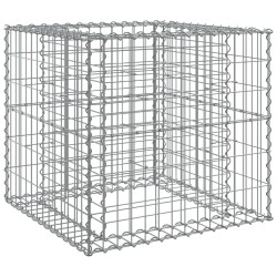 vidaXL Cesta de gaviones hierro galvanizado color plateado 70x70x65 cm