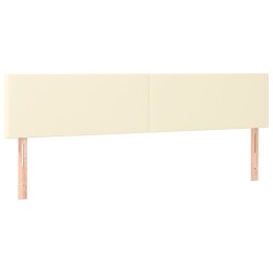 vidaXL Cabeceros 2 unidades cuero sintético color crema 80x5x78/88cm