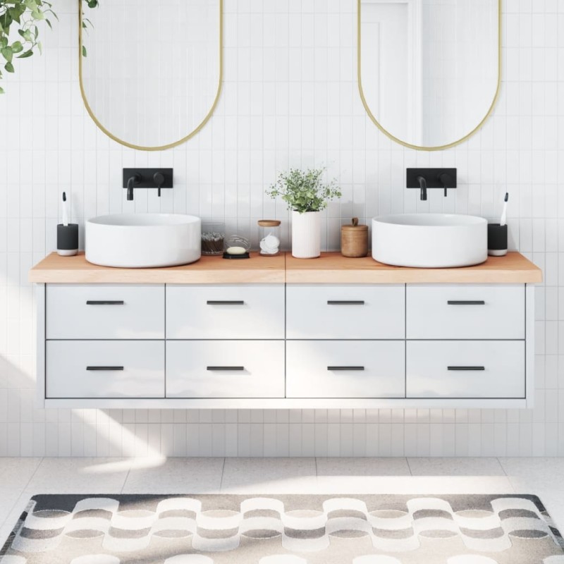 vidaXL Encimera de baño madera maciza sin tratar 180x60x(2-6) cm vidaXL Encimera de baño madera maciza sin tratar 180x60x(2-6) cm
