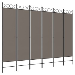  vidaXL Biombo divisor de 6 paneles de tela gris antracita 240x220 cm