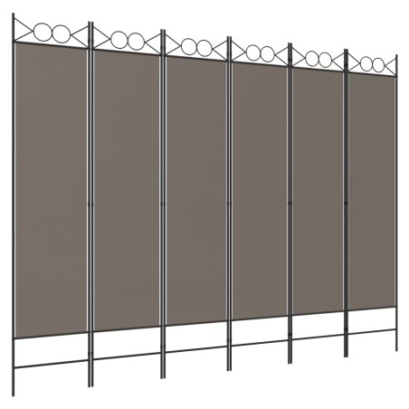  vidaXL Biombo divisor de 6 paneles de tela gris antracita 240x220 cm