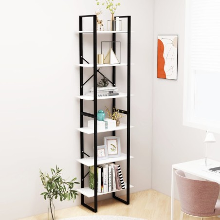 vidaXL Estantería de madera contrachapada blanca 60x30x210 cm