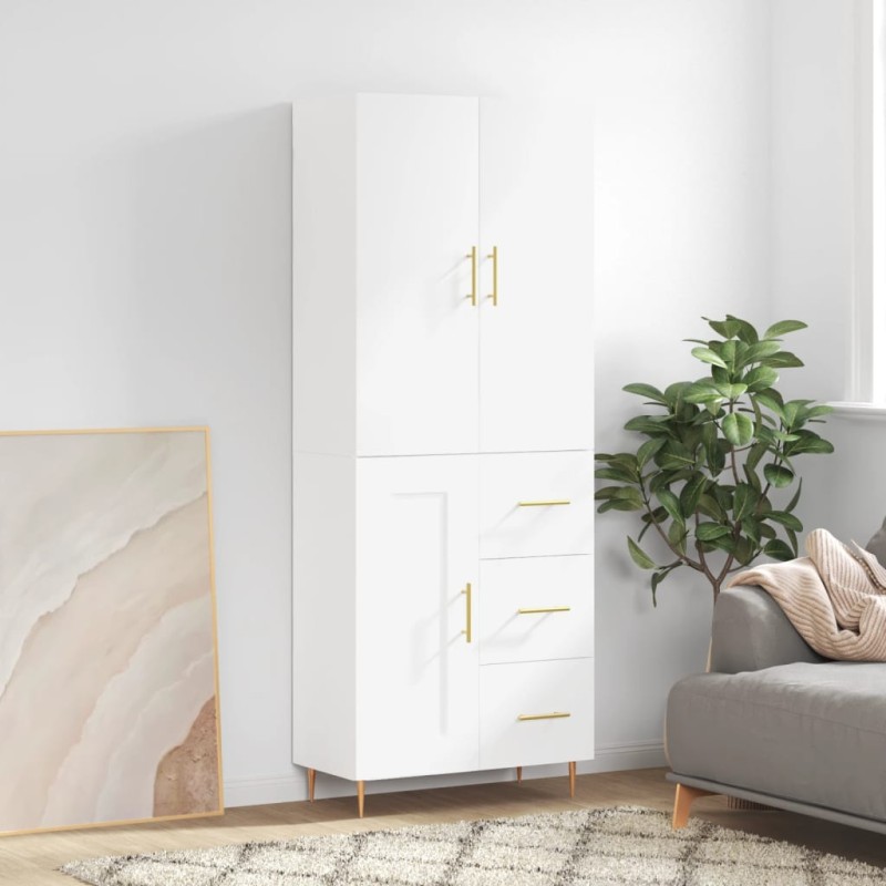 vidaXL Aparador alto madera contrachapada blanco 69,5x34x180 cm vidaXL Aparador alto madera contrachapada blanco 69,5x34x180 cm