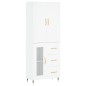 vidaXL Aparador alto madera contrachapada blanco 69,5x34x180 cm vidaXL Aparador alto madera contrachapada blanco 69,5x34x180 cm