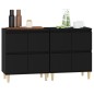 vidaXL Aparadores 2 uds madera contrachapada negro 60x35x70 cm vidaXL Aparadores 2 uds madera contrachapada negro 60x35x70 cm