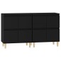 vidaXL Aparadores 2 uds madera contrachapada negro 60x35x70 cm vidaXL Aparadores 2 uds madera contrachapada negro 60x35x70 cm