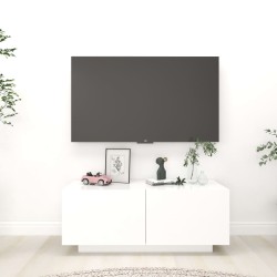 vidaXL Mueble para TV madera contrachapada blanco 100x35x40 cm