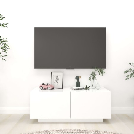 vidaXL Mueble para TV madera contrachapada blanco 100x35x40 cm