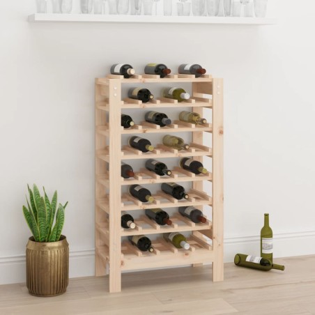 vidaXL Botellero madera maciza de pino 61,5x30x107,5 cm