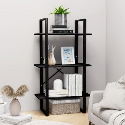 vidaXL Estante de almacenaje madera contrachapada negro 60x30x105 cm
