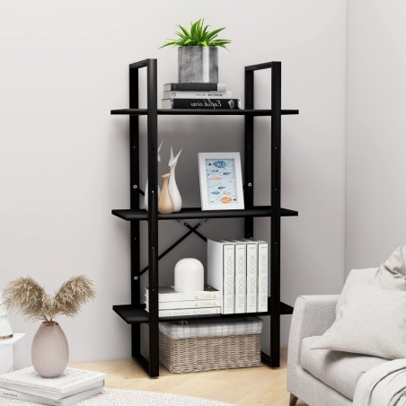 vidaXL Estante de almacenaje madera contrachapada negro 60x30x105 cm
