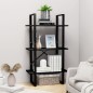 vidaXL Estante de almacenaje madera contrachapada negro 60x30x105 cm