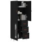 vidaXL Aparador alto madera contrachapada negro 69,5x34x180 cm vidaXL Aparador alto madera contrachapada negro 69,5x34x180 cm