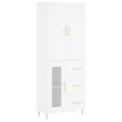 vidaXL Aparador alto madera contrachapada blanco 69,5x34x180 cm