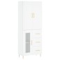 vidaXL Aparador alto madera contrachapada blanco 69,5x34x180 cm