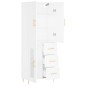 vidaXL Aparador alto madera contrachapada blanco 69,5x34x180 cm